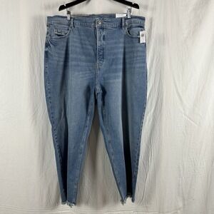 old navy jeans womens 24 sky hi straight extra high rise distressed buttonfly